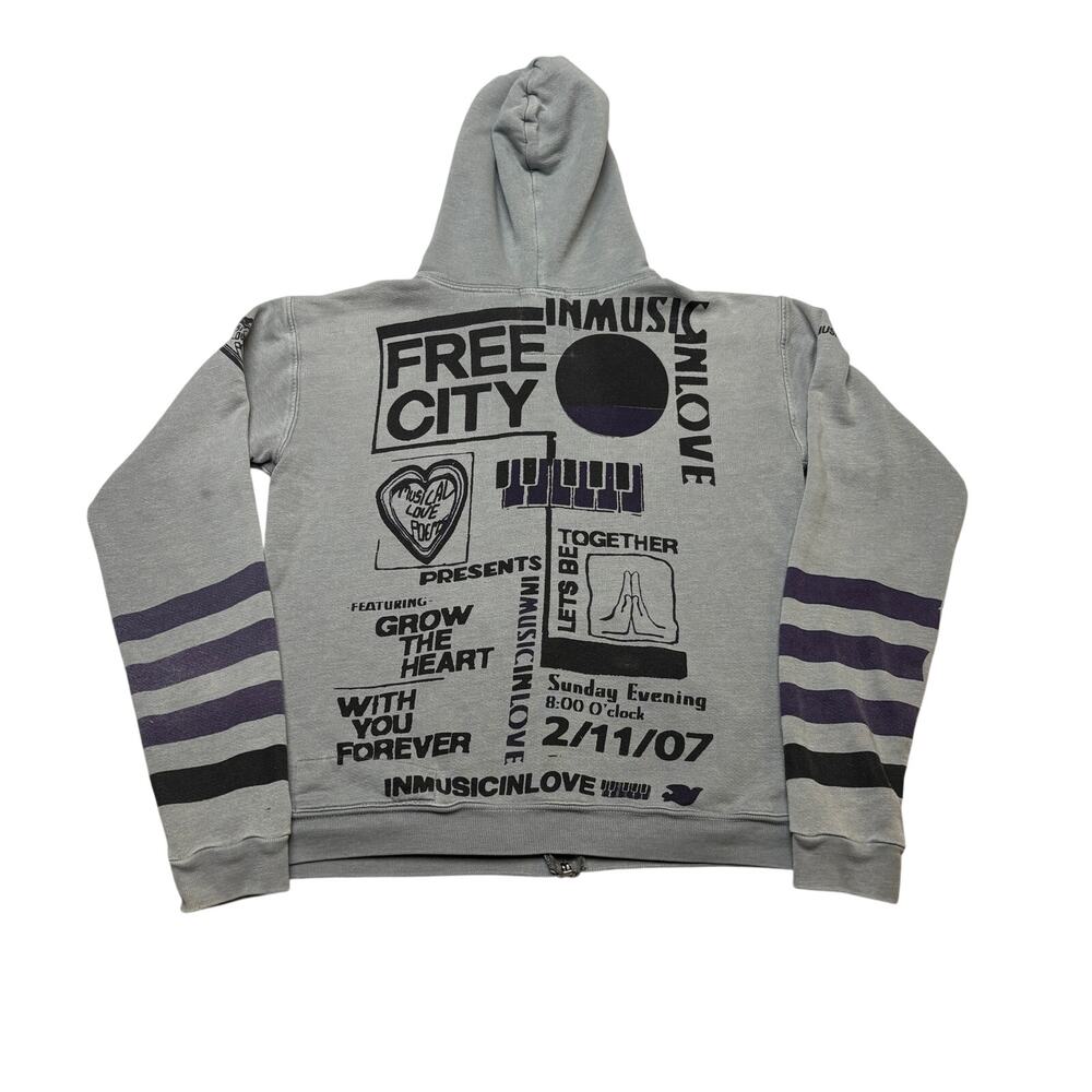 Free City In Music In Love Full Zip Hoodie Women's 1 / Small Retro Loungewear